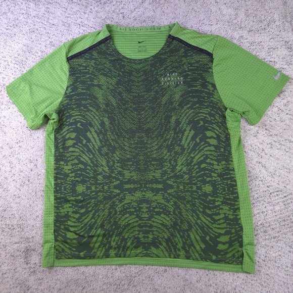 Nike Other - Nike Running Division Top Mens XL Run Shirt Green Reflective Crew Neck GUC
